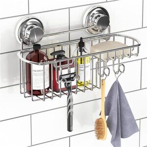 Suction Cup Shower Caddy Basket for Shampoo, Shower Suction Shelf